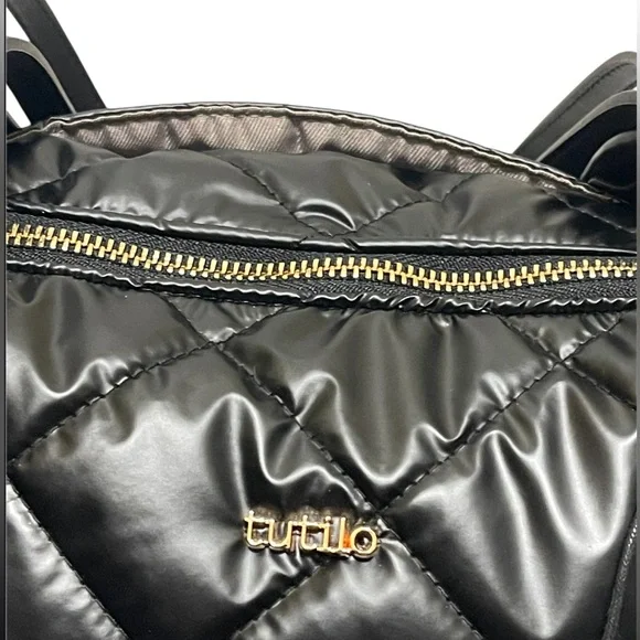 TUTILO QUILTED GRID TOTE BAG WATERPROOF SOFT HIGH CAPACITY WOMENS BLACK COLOR - Picture 8 of 12